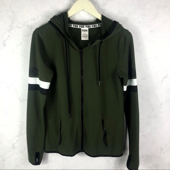 [Pink] Olive Green Zip Up Jacket - Picture 1 of 3